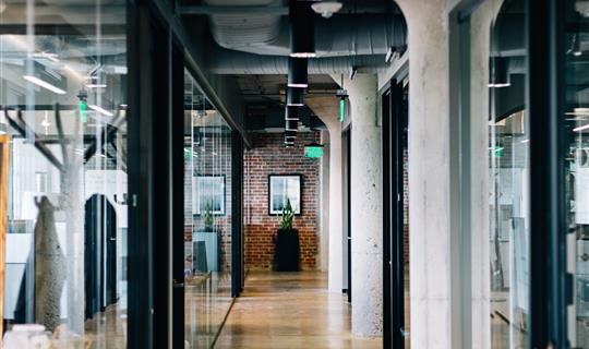 a corridor in an office building